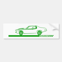 Coche verde 1973-74 del Roadrunner Pegatina De Parachoque