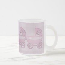 cochecillo de bebé gemelo rosado tazas
