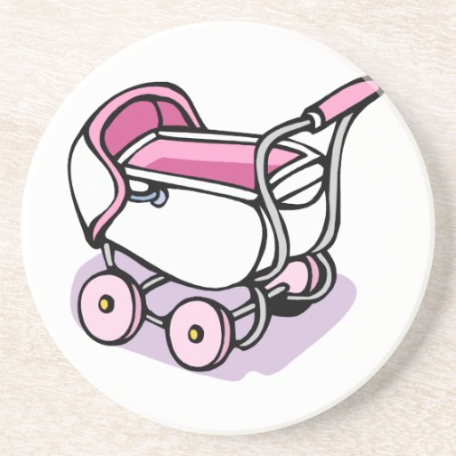 cochecillo de bebé rosado posavasos manualidades