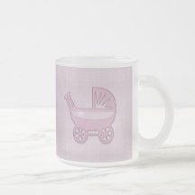 cochecillo de bebé rosado tazas
