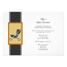 Cochecito elegante invitación personalizada