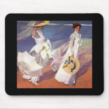 Cochecitos de la playa de Joaquín Sorolla y Bastid Tapetes De Ratones