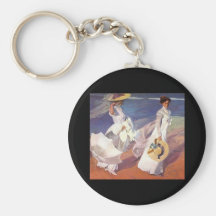 Cochecitos de la playa de Joaquín Sorolla y Bastid Llavero Personalizado
