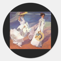 Cochecitos de la playa de Joaquín Sorolla y Bastid Pegatinas