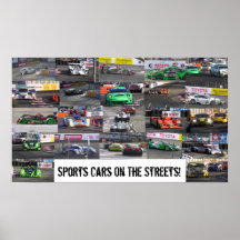 ¡COCHES DE DEPORTES EN LAS CALLES! POSTER