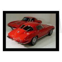 Coches partidos de la ventana de la obra clásica tarjeton