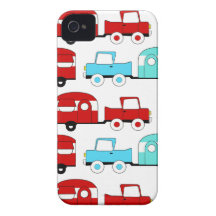 Coches rojos retros del vintage de la turquesa del iPhone 4 funda
