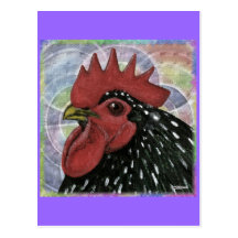Cochin:  Cabeza decorativa del gallo Tarjetas Postales