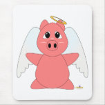 Cochinillo Huggable del rosa del ángel Alfombrillas De Ratón