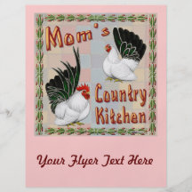 Cocina del país de la mamá tarjetón