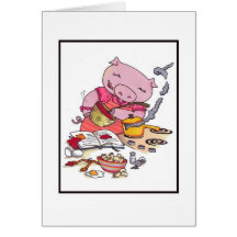 cocinar notecard de los cerdos tarjetas