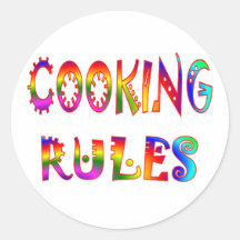 Cocinar reglas etiqueta redonda