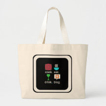 "Cocinero. Coma. Bebida. Tote enorme del blog" Bolsas