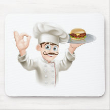 Cocinero con la hamburguesa alfombrilla de raton