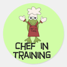 Cocinero de la rana en camisetas y regalos del ent etiqueta redonda
