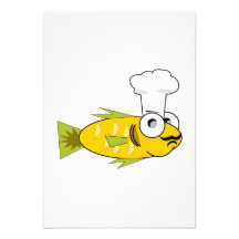 Cocinero de los pescados del dibujo animado comunicados personales 