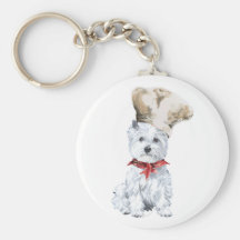 Cocinero de Terrier blanco de montaña del oeste Llavero Personalizado