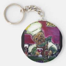 Cocinero del vino de Shar-Pei Llavero