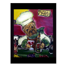 Cocinero del vino de Shar-Pei Postal
