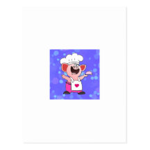 Cocinero divertido del cerdo del dibujo animado postales