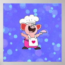 Cocinero divertido guarro T de la camisa el | del  Poster