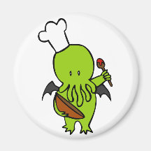 Cocinero junto con Cthulhu Imanes Para Frigoríficos