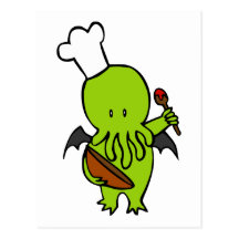Cocinero junto con Cthulhu Tarjeta Postal