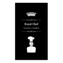 Cocinero real - blanco negro moderno elegante plantillas de tarjetas personales