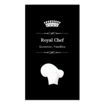 Cocinero real - blanco negro moderno profesional tarjetas de visita