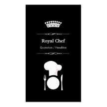 Cocinero real - blanco negro moderno profesional plantillas de tarjetas personales