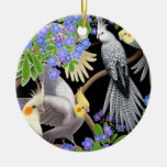 Cockatiels en el ornamento de las nomeolvides ornamentos de reyes