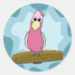 Cockatoo de Galah del dibujo animado Pegatinas Redondas
