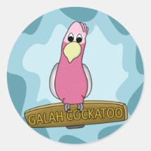 Cockatoo de Galah del dibujo animado Pegatinas Redondas