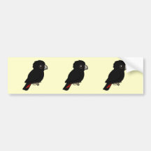 Cockatoo negro Rojo-atado Etiqueta De Parachoque