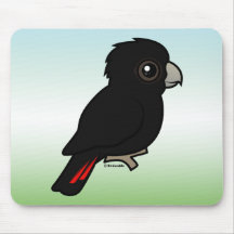 Cockatoo negro Rojo-atado Tapete De Ratones