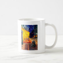 Cocker (negro) - café de la terraza taza de café