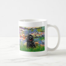 Cocker (negro) - lirios 2 tazas