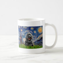 Cocker (negro) - noche estrellada tazas de café
