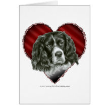 Cocker spaniel con el corazón tarjeton