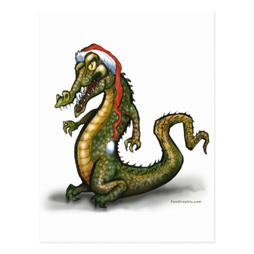 Cocodrilo del navidad postales