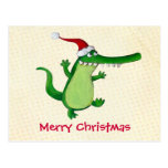 Cocodrilo lindo del navidad tarjetas postales