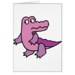 Cocodrilo rosado tarjeta