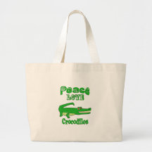 Cocodrilos del amor de la paz bolsa lienzo