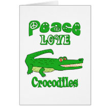 Cocodrilos del amor de la paz felicitación