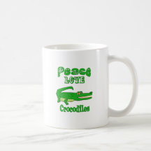 Cocodrilos del amor de la paz tazas de café