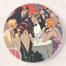 Cóctel del club nocturno del art déco del vintage posavasos para bebidas