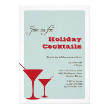 Cóctel rojo martini del día de fiesta del navidad  invitacion personal 