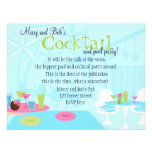 Cócteles en la piscina invitacion personalizada