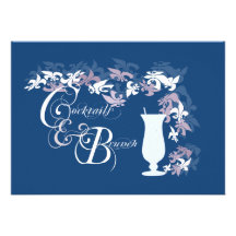 Cócteles y brunch del huracán de la flor de lis invitación personalizada