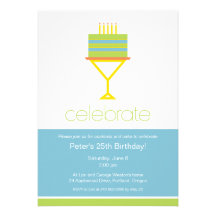 Cócteles y invitación de la fiesta de cumpleaños d